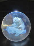 3D Laser Etched Panda Crystal Ball Glass Sphere Paperweight 3.1"