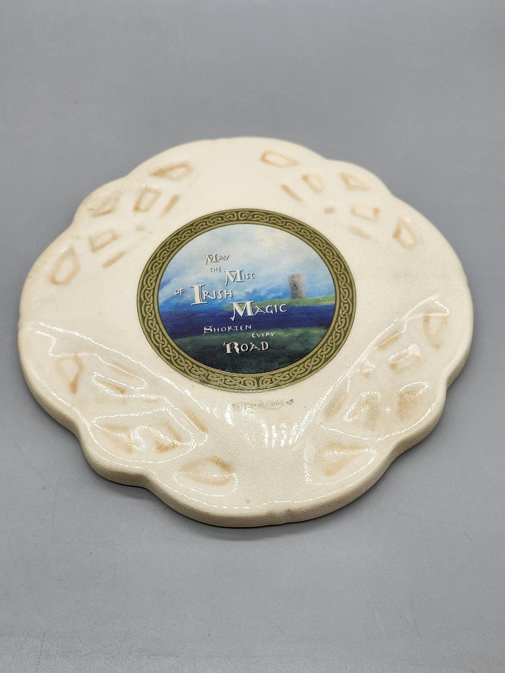 Ross Irish Blessing Wall Plaque Small Beige Ceramic Celtic Inspirational Decor