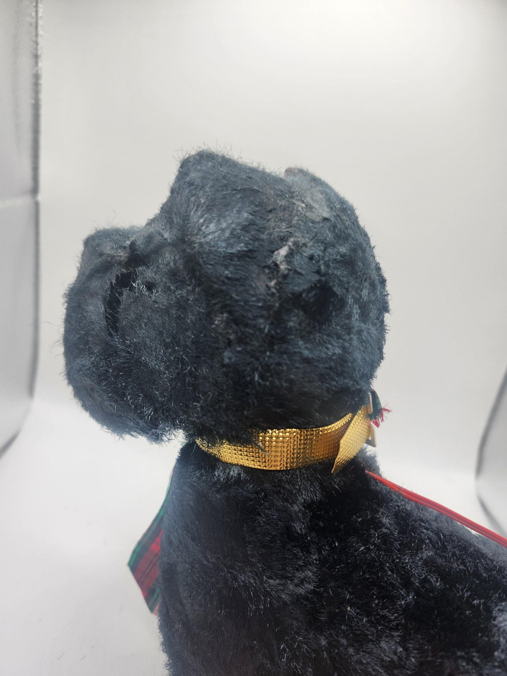 Vintage Black Scottie Dog Plush Stuffed Animal Small Battery Remote Toy Walking