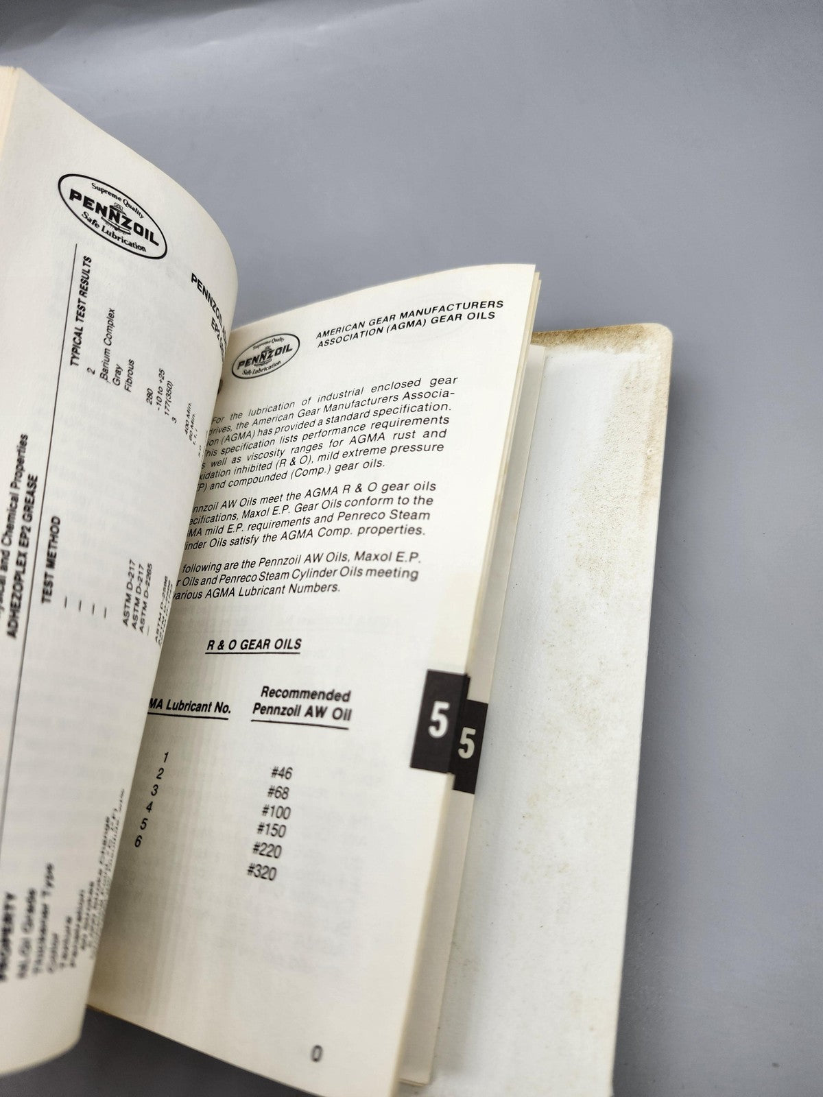 Vintage Pennzoil Product Manual Pennzoil PB Ring-Bound Loose-Leaf White USA Oil