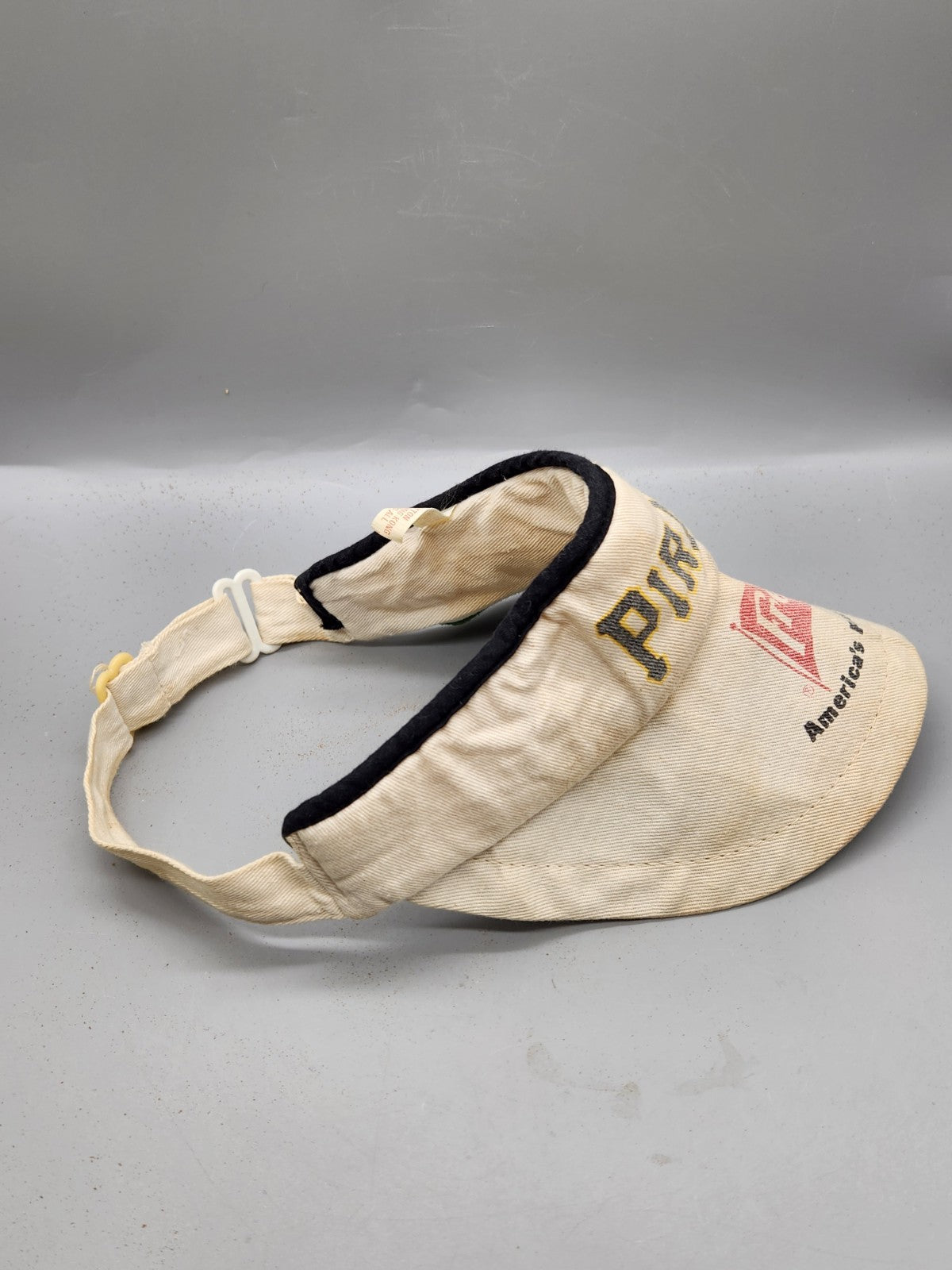 Vintage Pittsburgh Pirates French's Mustard Visor Hat MLB Promo Made In Hong...