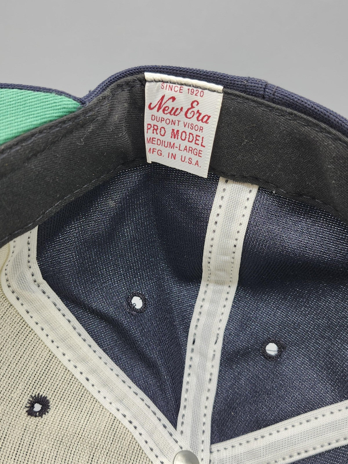 Vintage New Era Ol Bear Hat Cap Snap Back Mens One Size Blue Embroidered 80s