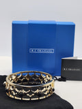 R.J. Graziano Gold Tone Bangle Bracelet Black Cabochon Openwork Jewelry Gift