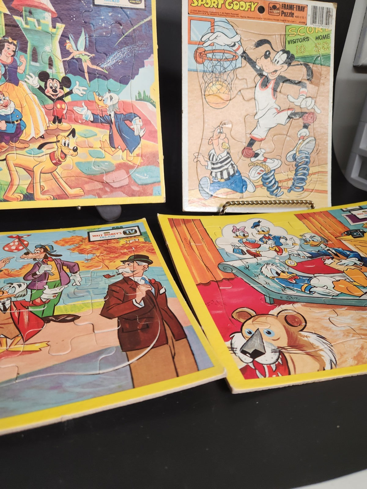 Vintage Disney Frame Tray Puzzle Lot Goofy Donald Duck Snow White Pluto 1980s