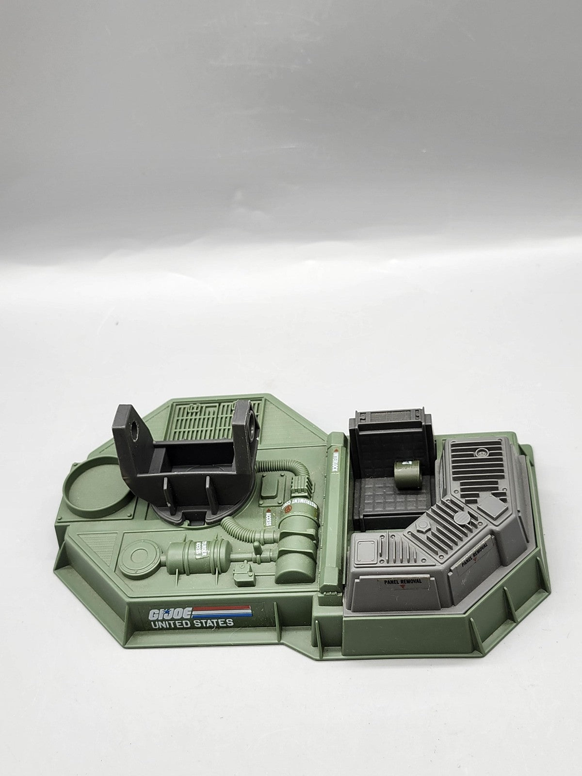 Vintage 1986 G.I. Joe Base Platform Playset Part Hasbro Green Plastic Toy Loose
