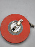 ROE 100ft Long Tape Reel Red Steel Standard Measuring Tool USA Handheld Workshop