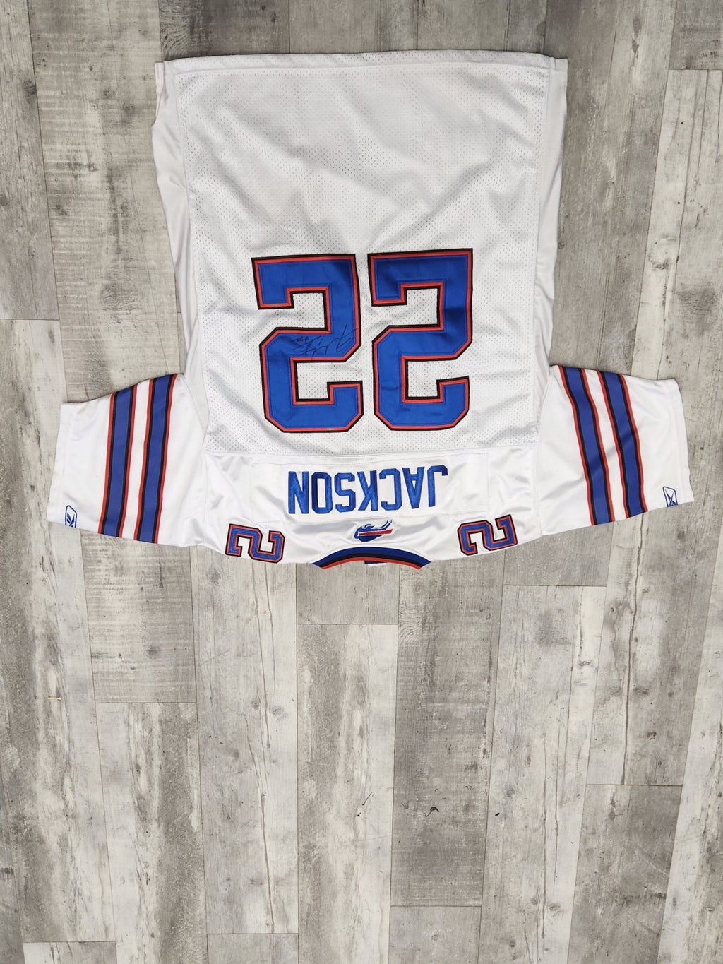 Signed Fred Jackson Buffalo Bills Reebok On Field Jersey Size 50 White NFL