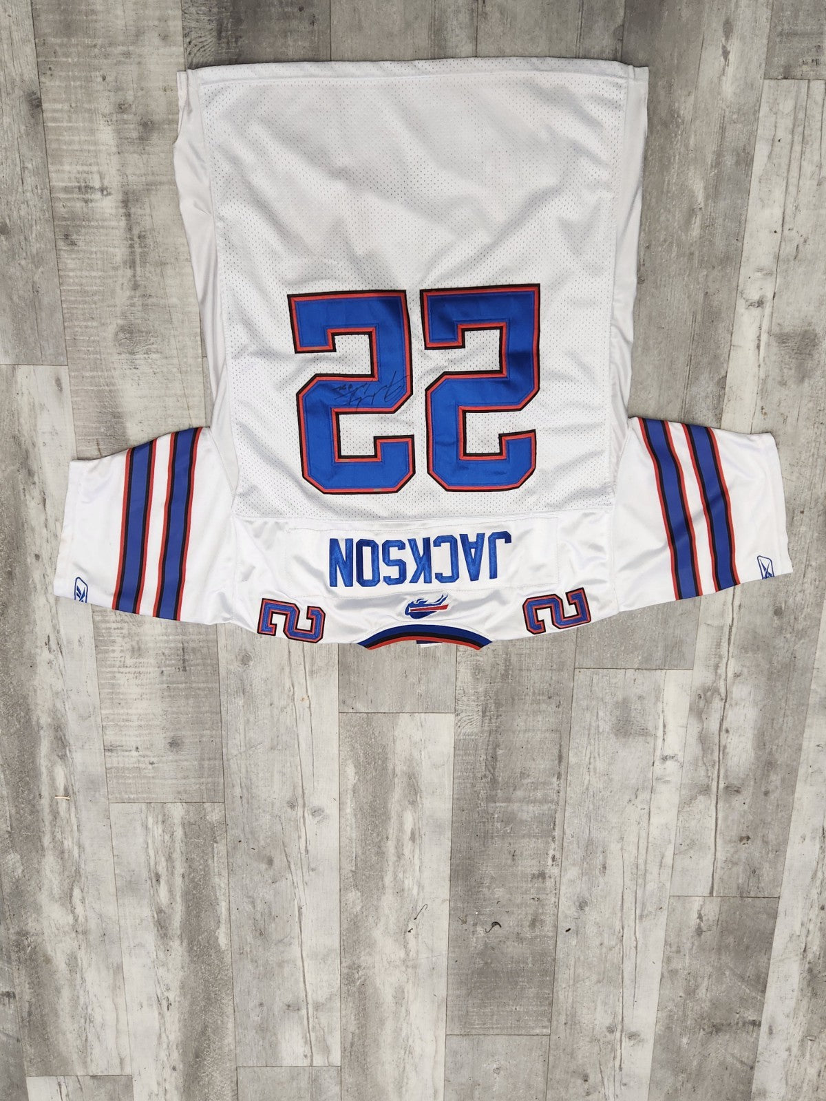 Signed Fred Jackson Buffalo Bills Reebok On Field Jersey Size 50 White NFL