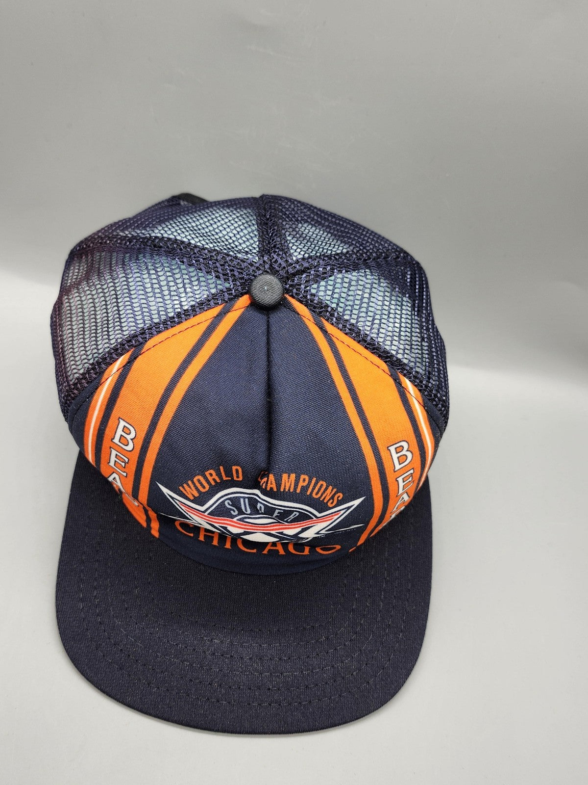 Vintage Chicago Bears Hat Cap Snap Back Super Bowl One Size Blue NFL New Era