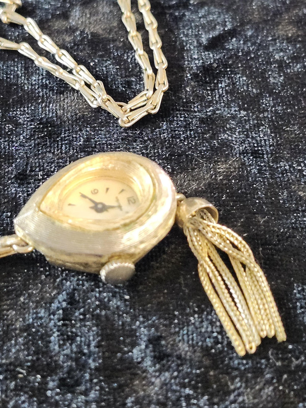 Arpeggio Necklace Watch Womens Gold Tone Teardrop Tassel Arabic Dial Parts