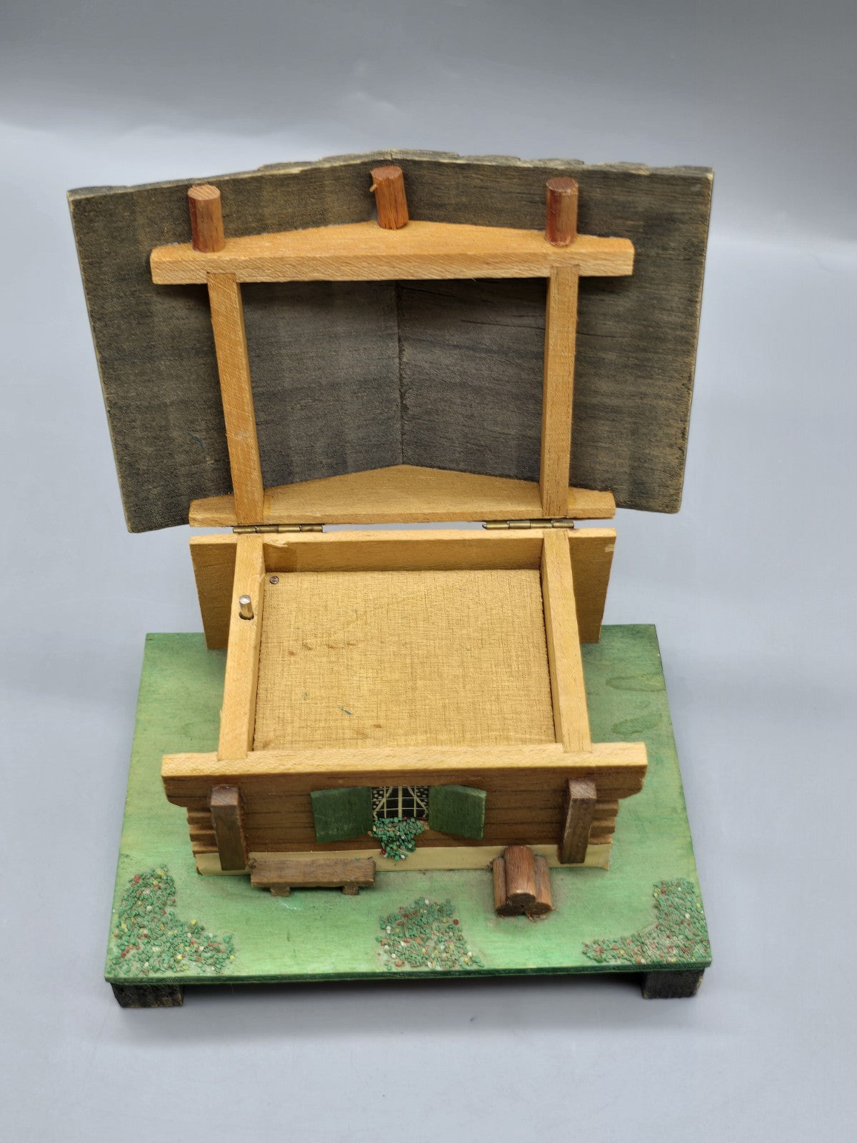 Vintage Reuge Swiss Chalet Music Box Jewelry Box The Entertainer Switzerland