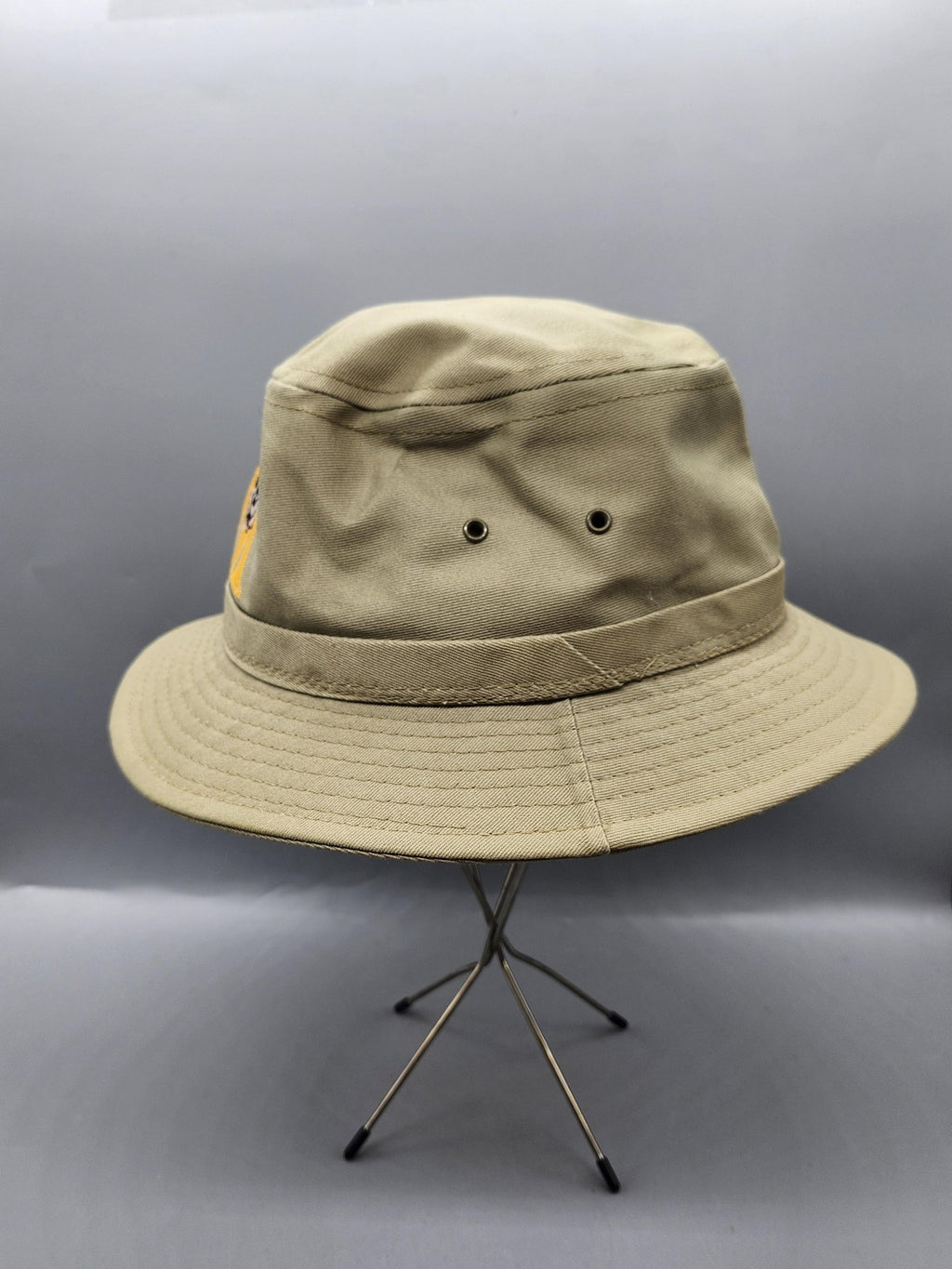 Disney Mickey Mouse Hat Bucket Fitted Mens Medium Beige Twill Wide Brim USA