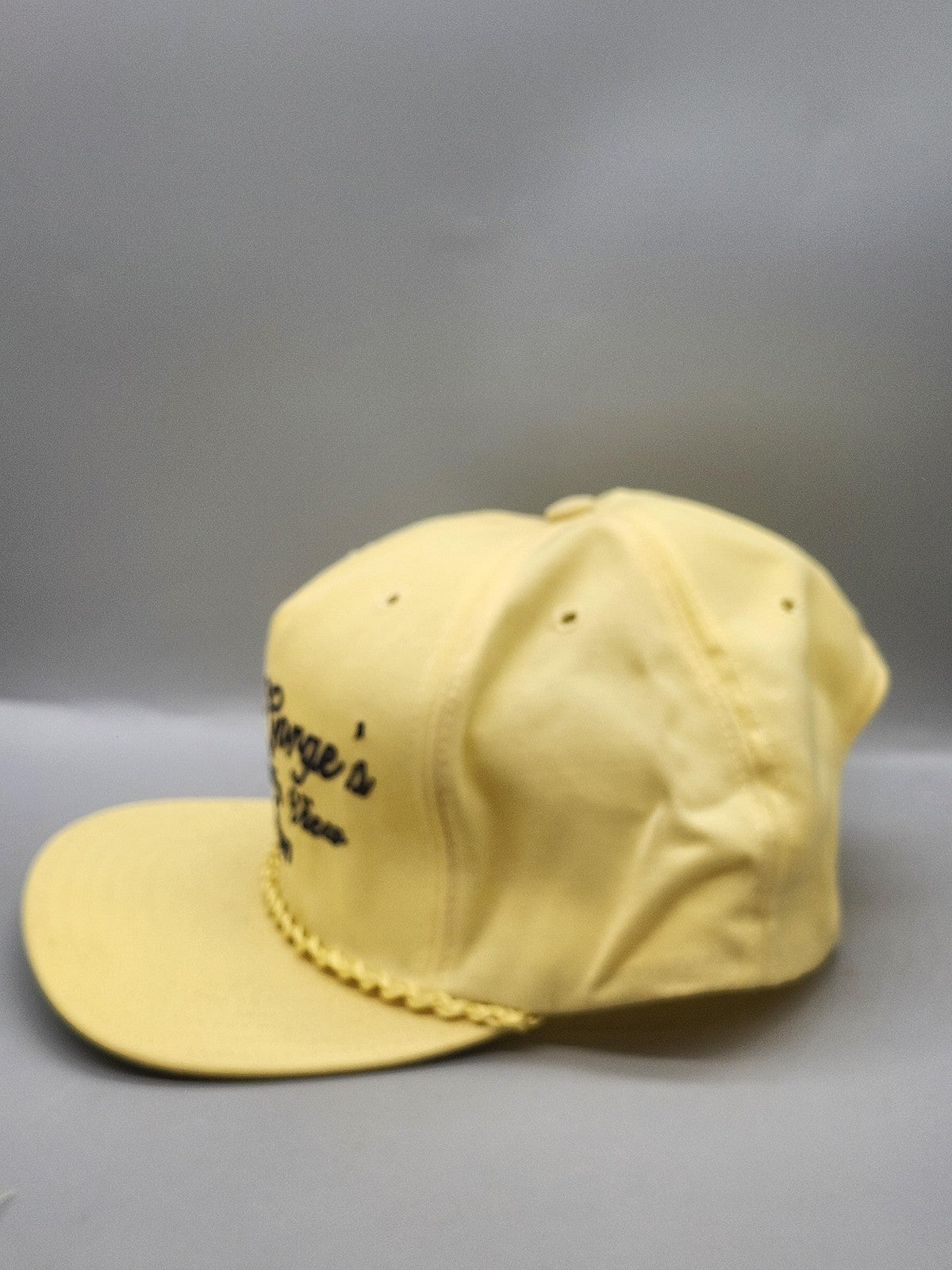 Vintage New Era Great Gorge's Resort Hat Cap Snap Back Mens Large Yellow 80s