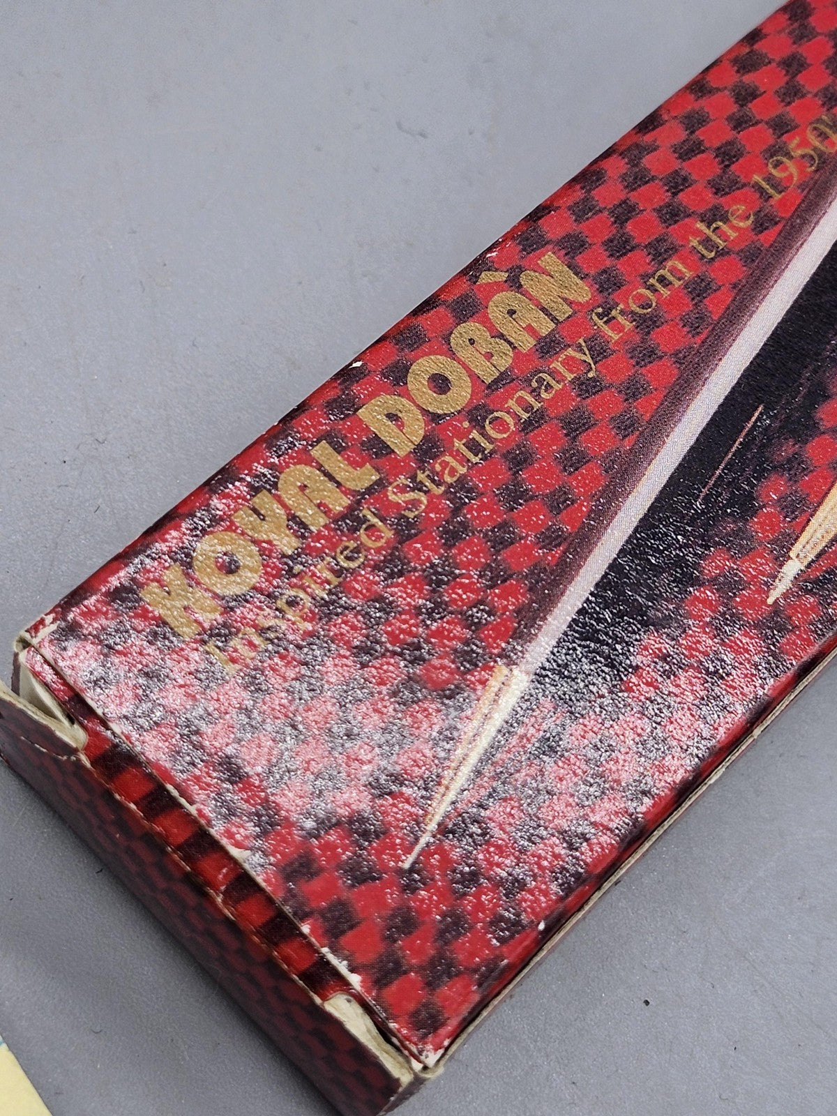 Vintage Royal Doban Pen Pencil Set Black Gold Tone Plastic Parts Repair Case