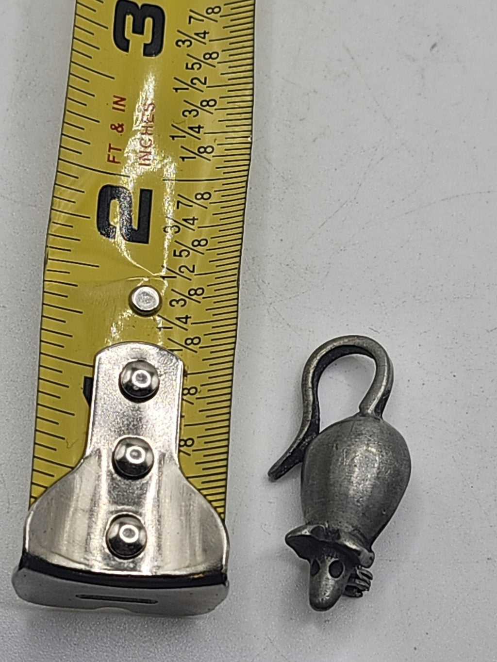 Pewter Mouse Figural Clip Charm Small Silver Tone Hook Sweden Jewelry Pendant