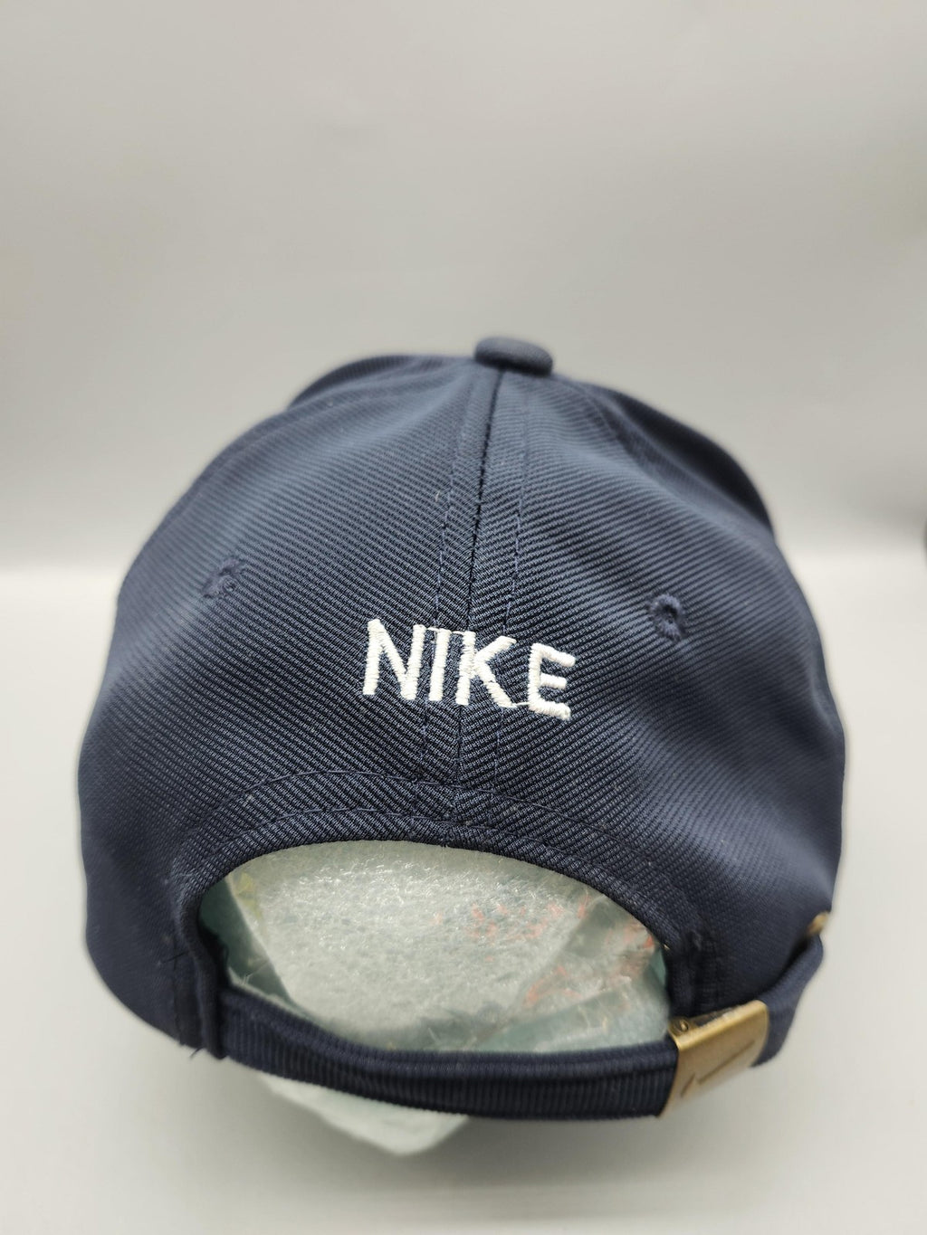 Nike Hat Cap Strap Back Mens One Size Navy Blue Swoosh Logo Twill Baseball