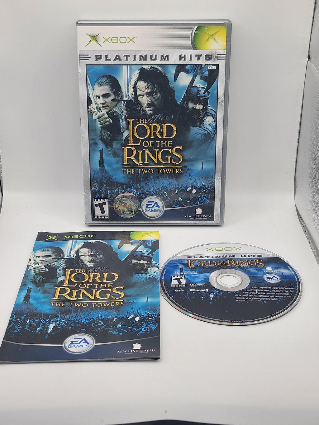 Lord Of The Rings Two Towers Microsoft Xbox Game CIB Platinum Hits EA NTSC-U/C T