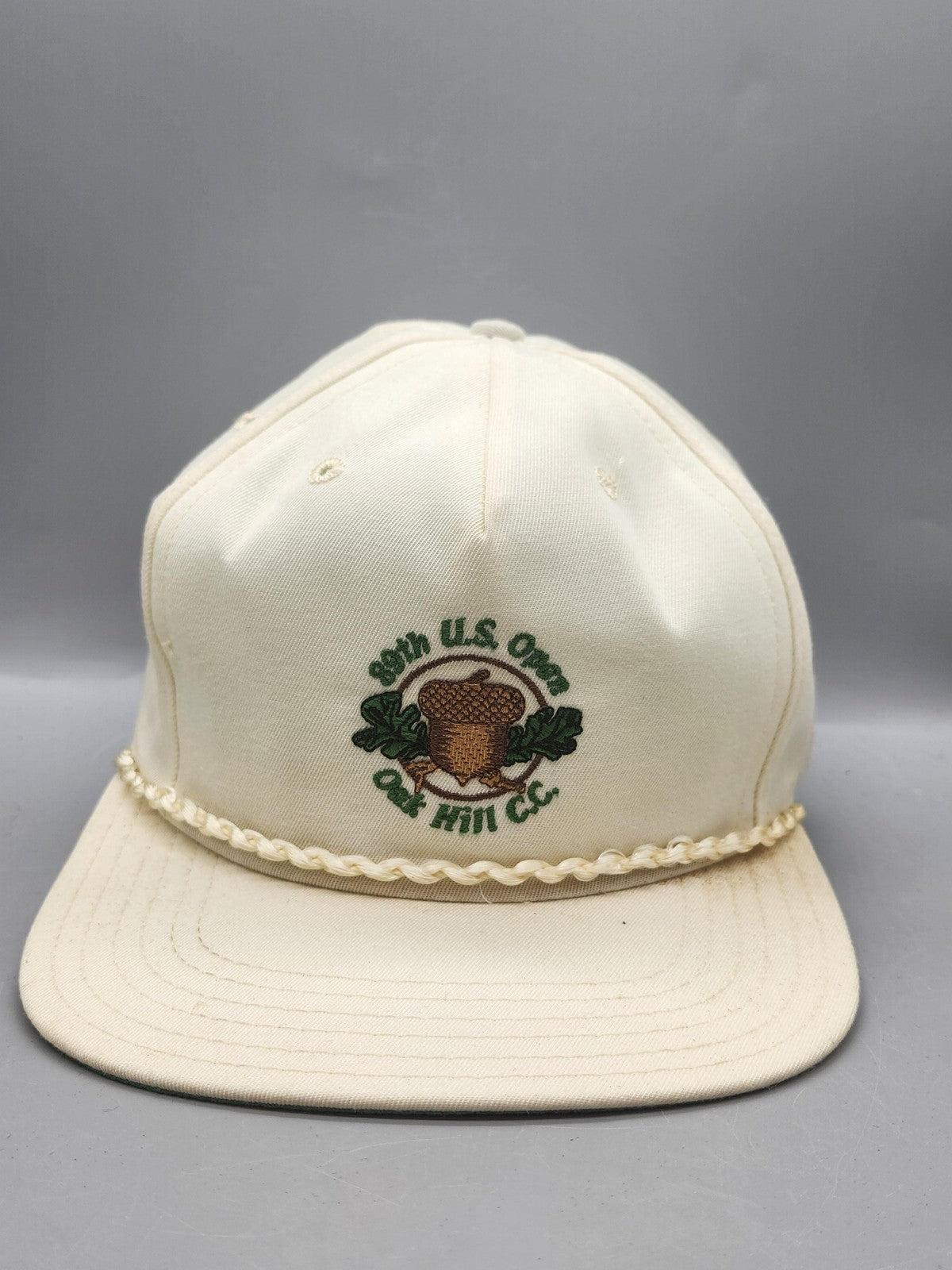 Vintage 89th U.S. Open Oak Hill CC Hat Cap Snap Back Mens L Golf New Era White