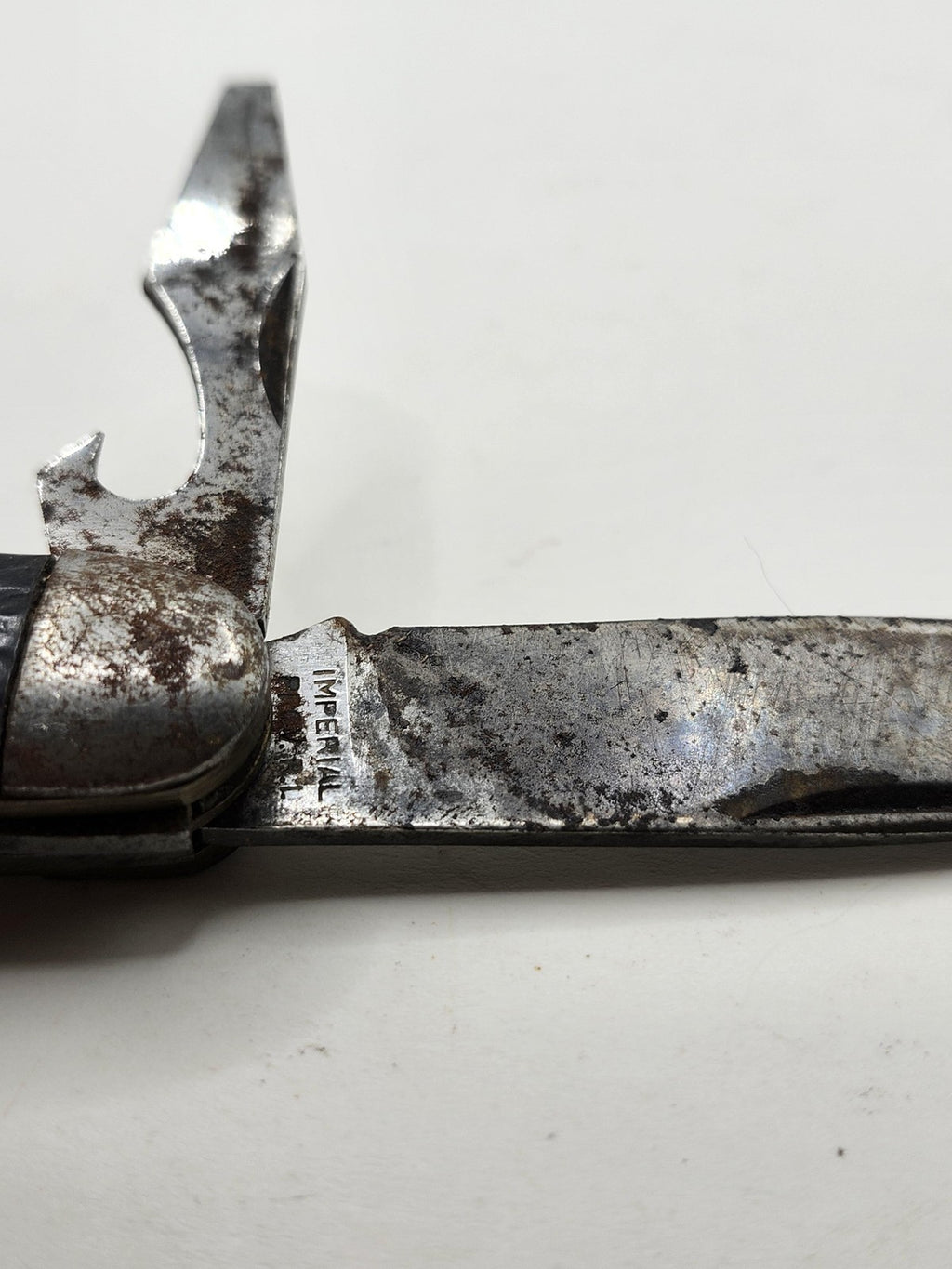 Vintage Imperial Pocketknife 3 Blade Spear Point Black Plastic Slipjoint EDC