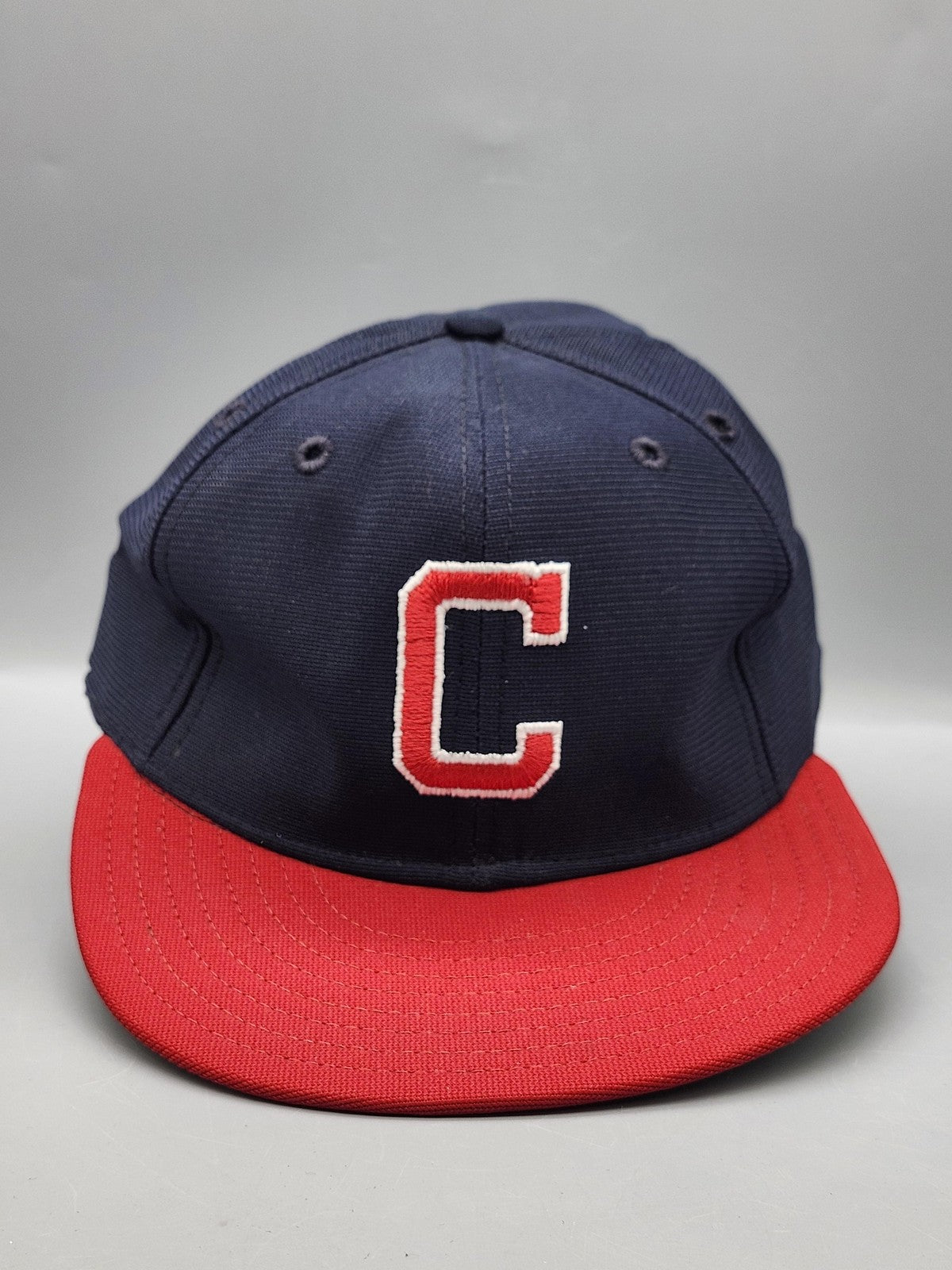 Vintage Cleveland Indians Hat Cap Fitted 7 1/8 MLB Baseball New Era Blue Red