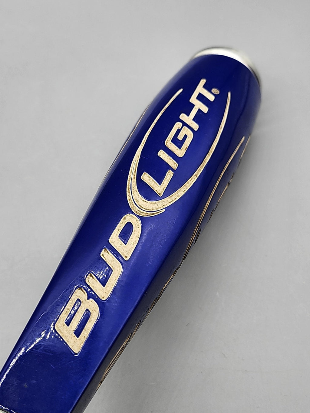 Budweiser Bud Light Beer Tap Handle Blue Metal Draft Knob Bar Decor Breweriana