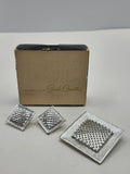 Vintage Sarah Coventry Brooch Earrings Set Silver Tone Square Modernist Jewelry