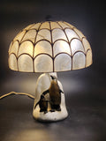 Barclay Penguin Table Lamp Capiz Shell Shade Vintage Sculptural 18” Working