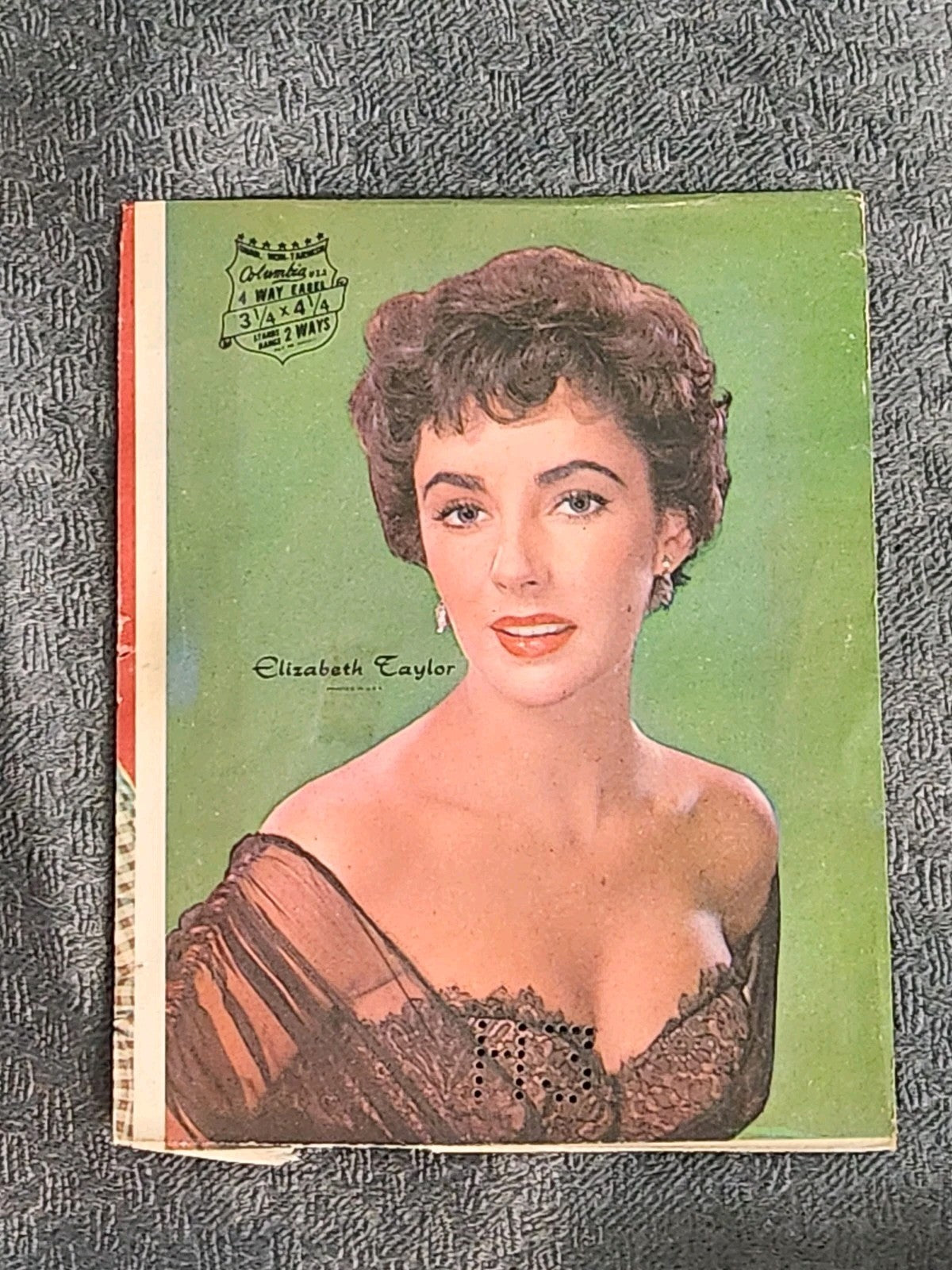 Vintage Elizabeth Taylor Mini Framed Portrait Print Hollywood Glamour Art