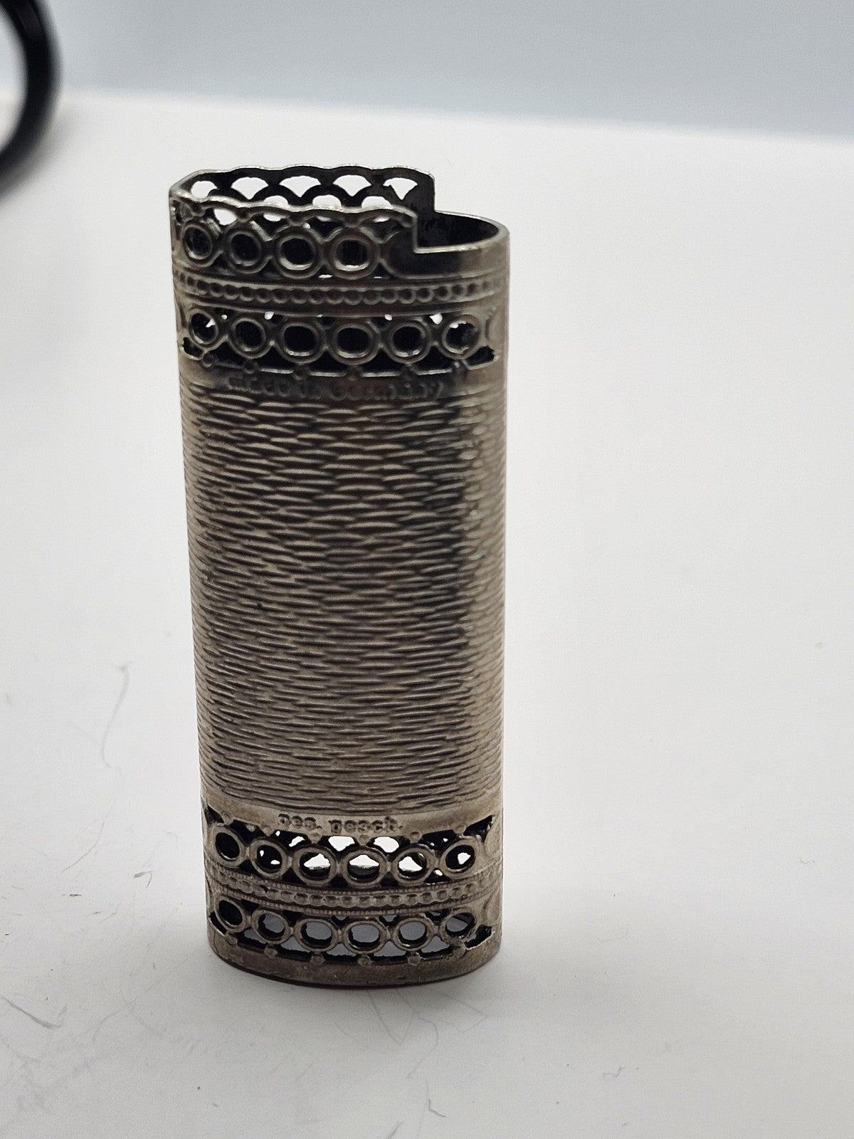 Vintage Austria Crest Lighter Case Silver Tone Metal Filigree Souvenir Decor