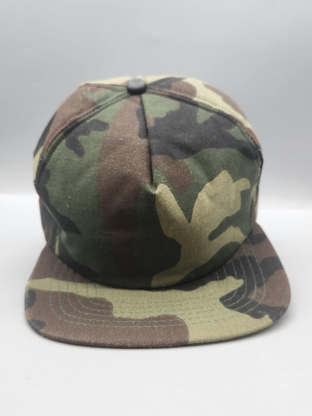 Vintage New Era Hat Cap Snap Back Mens One Size Woodland Camo Army USA 90s