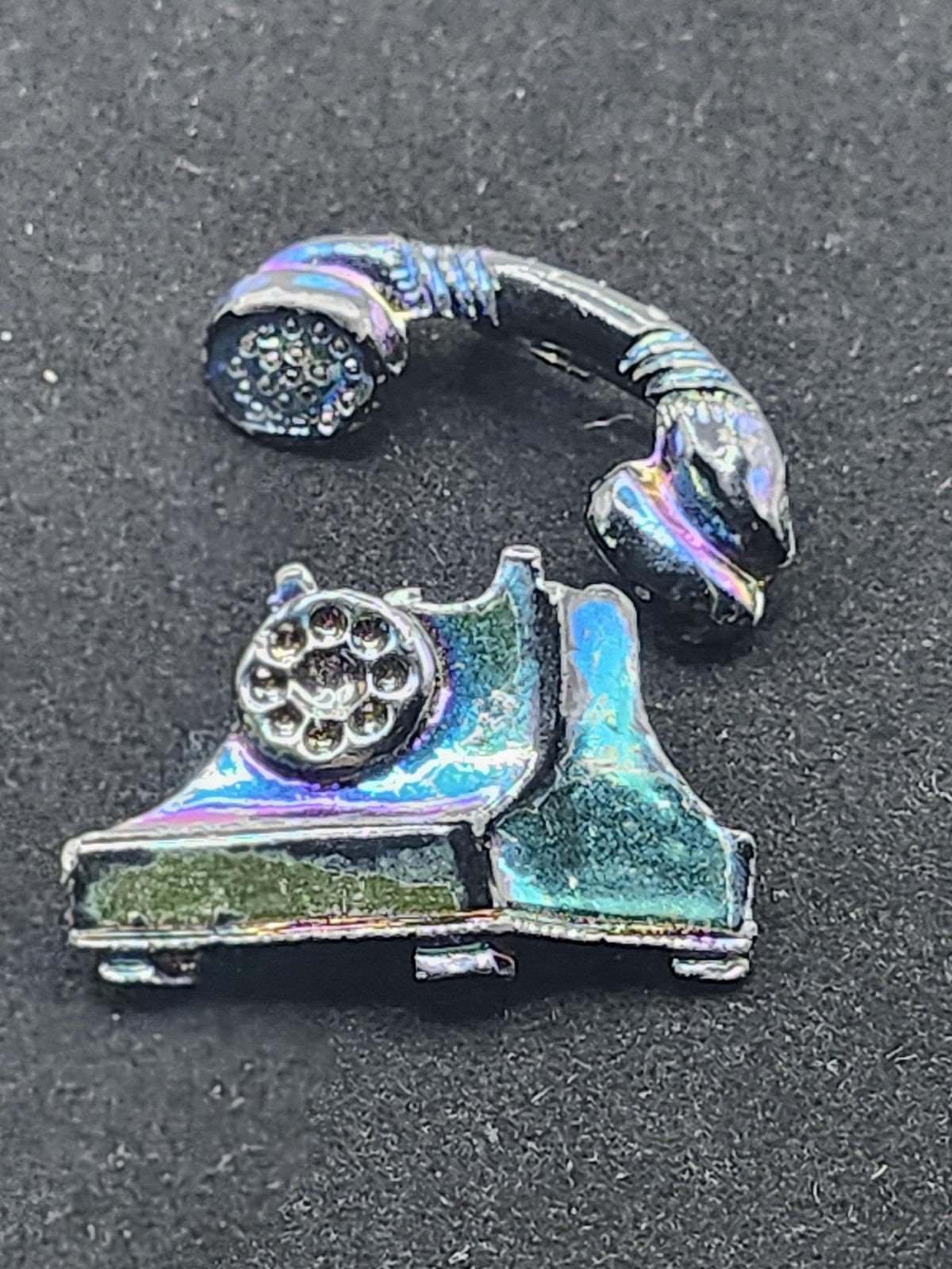 Retro Telephone Brooch Pin Multicolor Enamel Rhinestone Costume Jewelry Gift