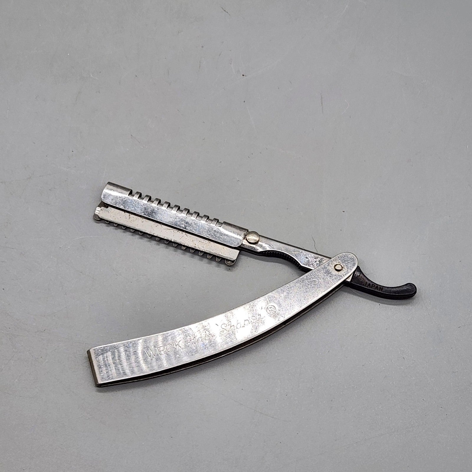 Vintage WECK Japan Silver Hair Shaper Razor Comb Barber Salon Hair Tool