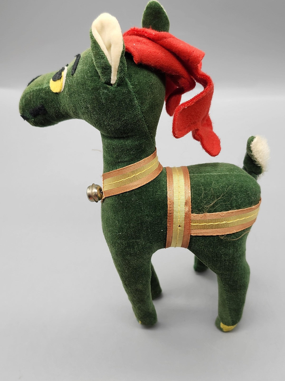 Vintage Dream Pets Green Horse Plush Small Stuffed Animal Japan Bell Velvet