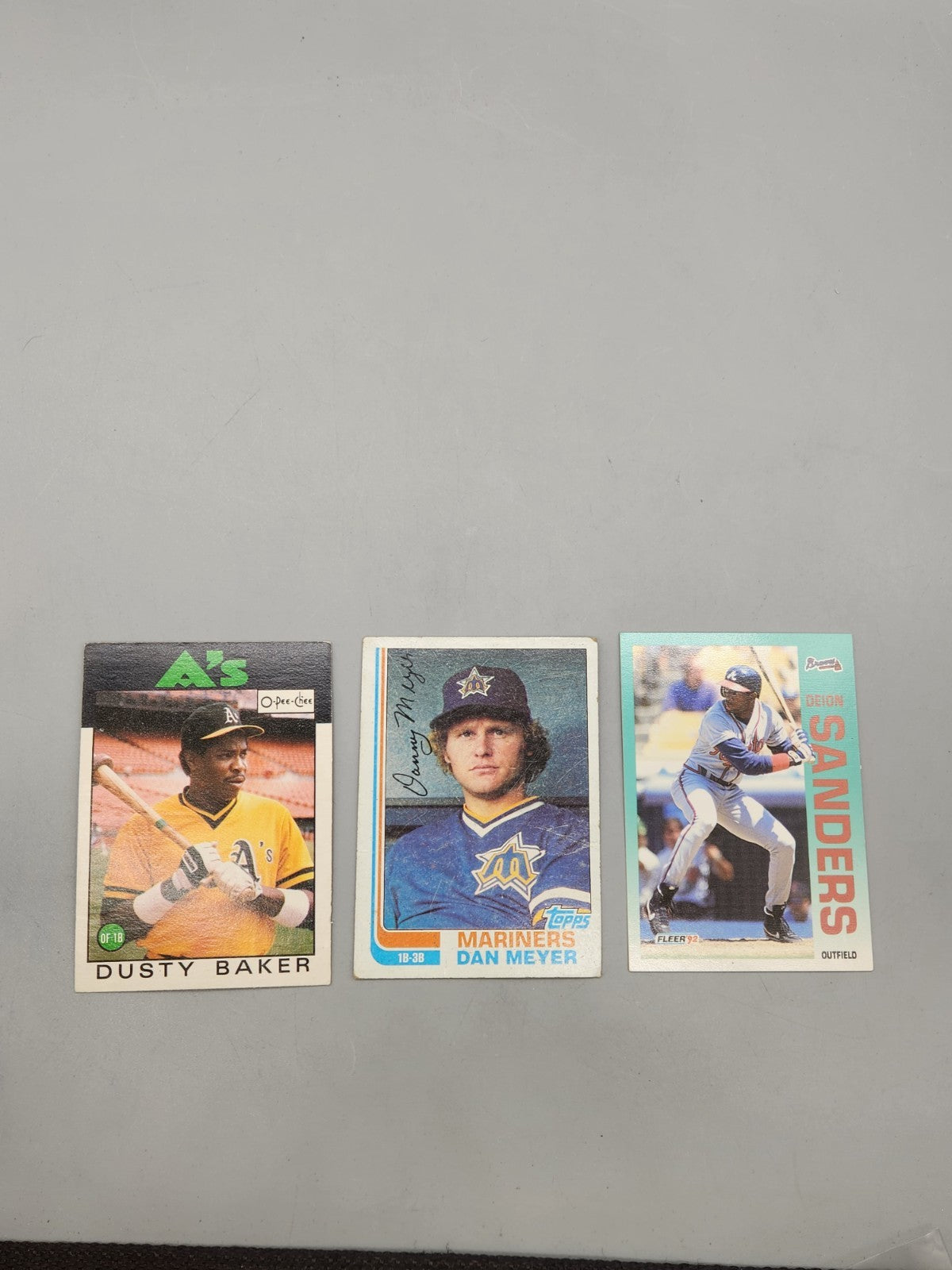Deion Sanders Baseball Card Lot Fleer 1992 Dusty Baker Dan Meyer Vintage MLB...