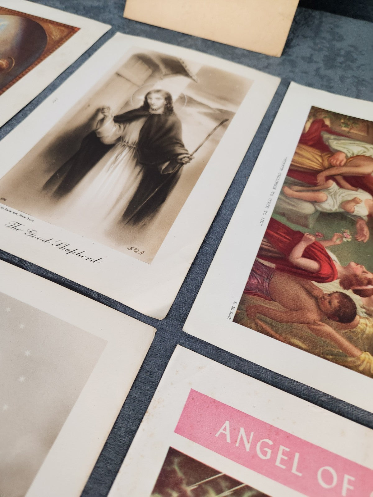 Vintage Catholic Religious Print Lot Sacred Heart Angel Of God Messenger Prints