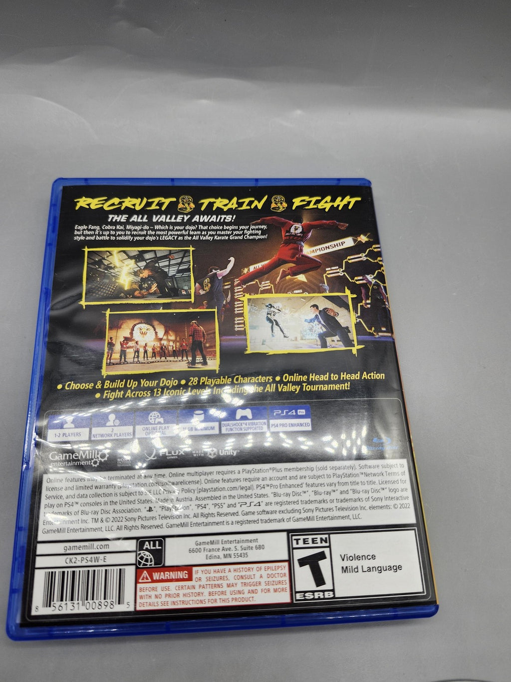 Cobra Kai 2 Dojos Rising PlayStation 4 PS4 Game T Red Mile 2022 Blue Case Disc