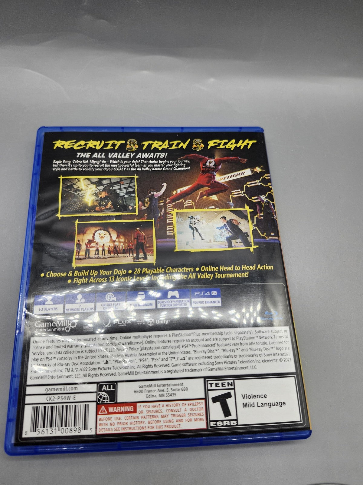 Cobra Kai 2 Dojos Rising PlayStation 4 PS4 Game T Red Mile 2022 Blue Case Disc