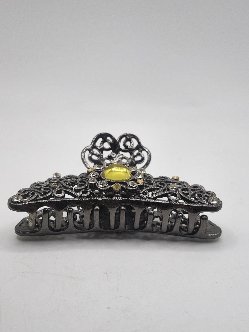 Hair Claw Womens One Size Silver Rhinestone Floral Party Hair Clip Barrette