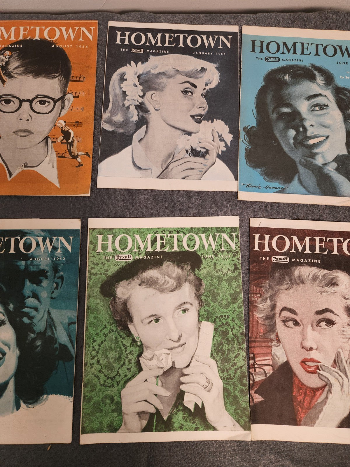 Vintage Hometown Magazine Lot of 10 Rexall Drug Store 1952-1956 Mid Century...