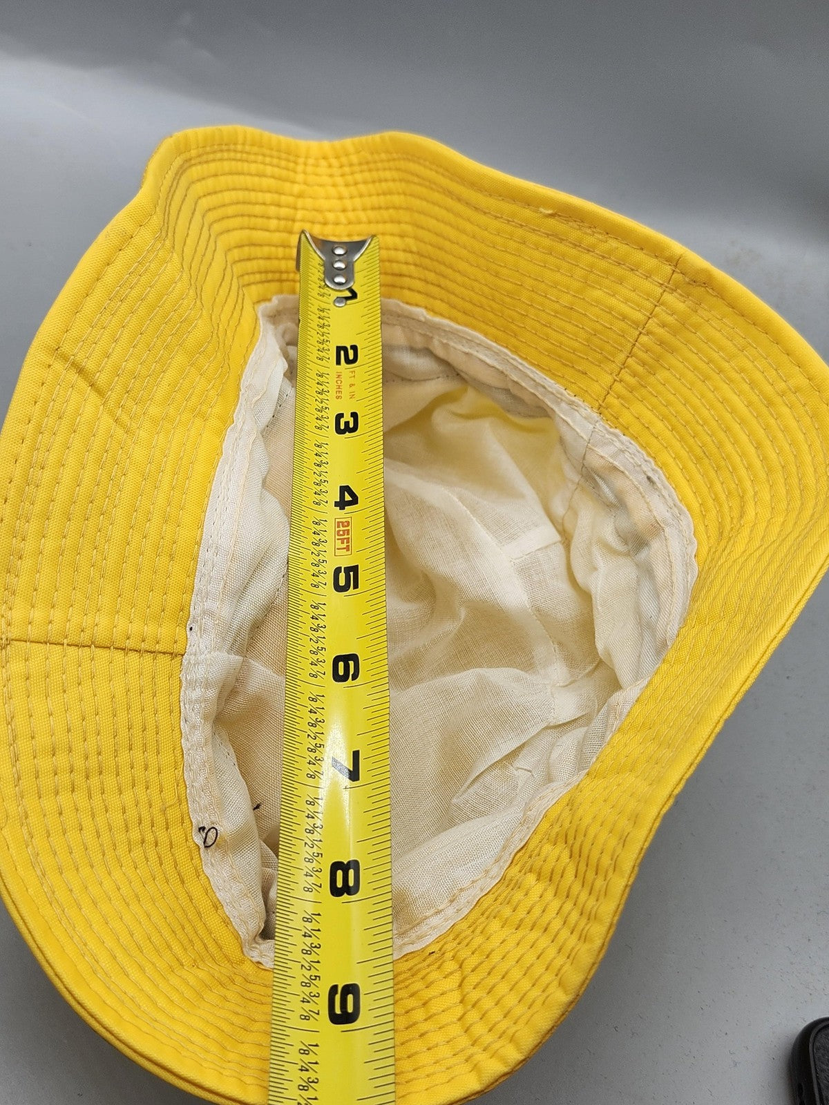 THK Hat Bucket Fitted Mens Medium Yellow Blue Floral Band Go Team Sports