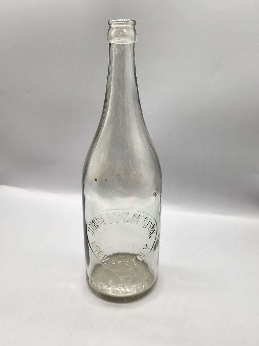 Vintage Donnelly & McGann Lockport NY Embossed Soda Bottle Rochester NY