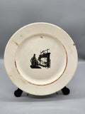 Vintage Harker Modern Age Silhouette Beige Dinner Plate Colonial Scene USA