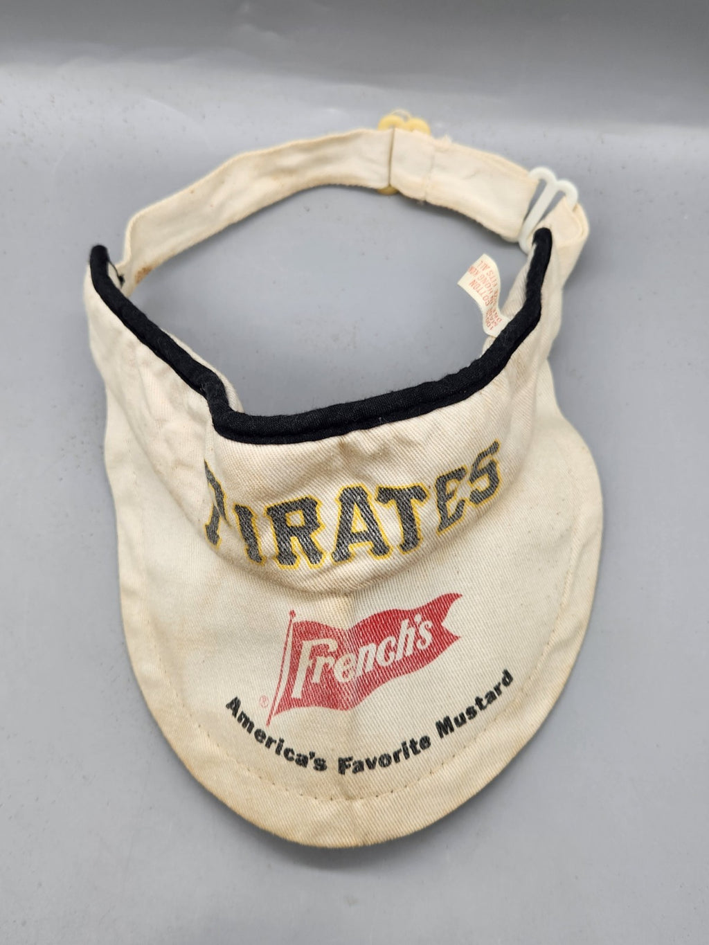 Vintage Pittsburgh Pirates French's Mustard Visor Hat MLB Promo Made In Hong...