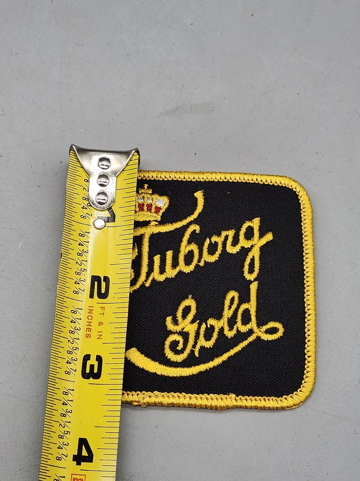 Vintage Tuborg Gold Beer Patch Black Yellow Embroidered Breweriana Bar Decor