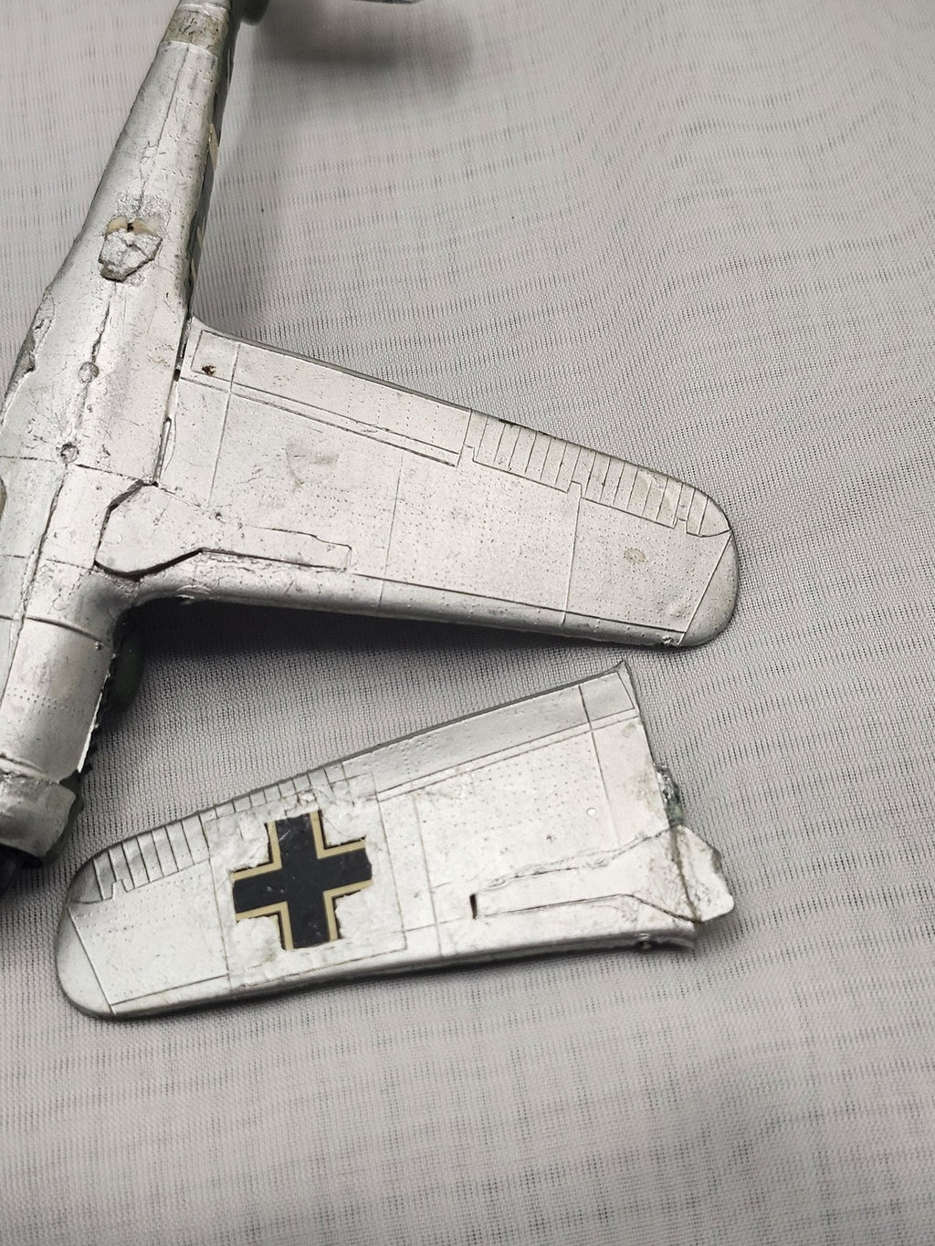 Vintage German WW2 Fighter Plane Diecast Airplane Toy Small Green Parts Repair