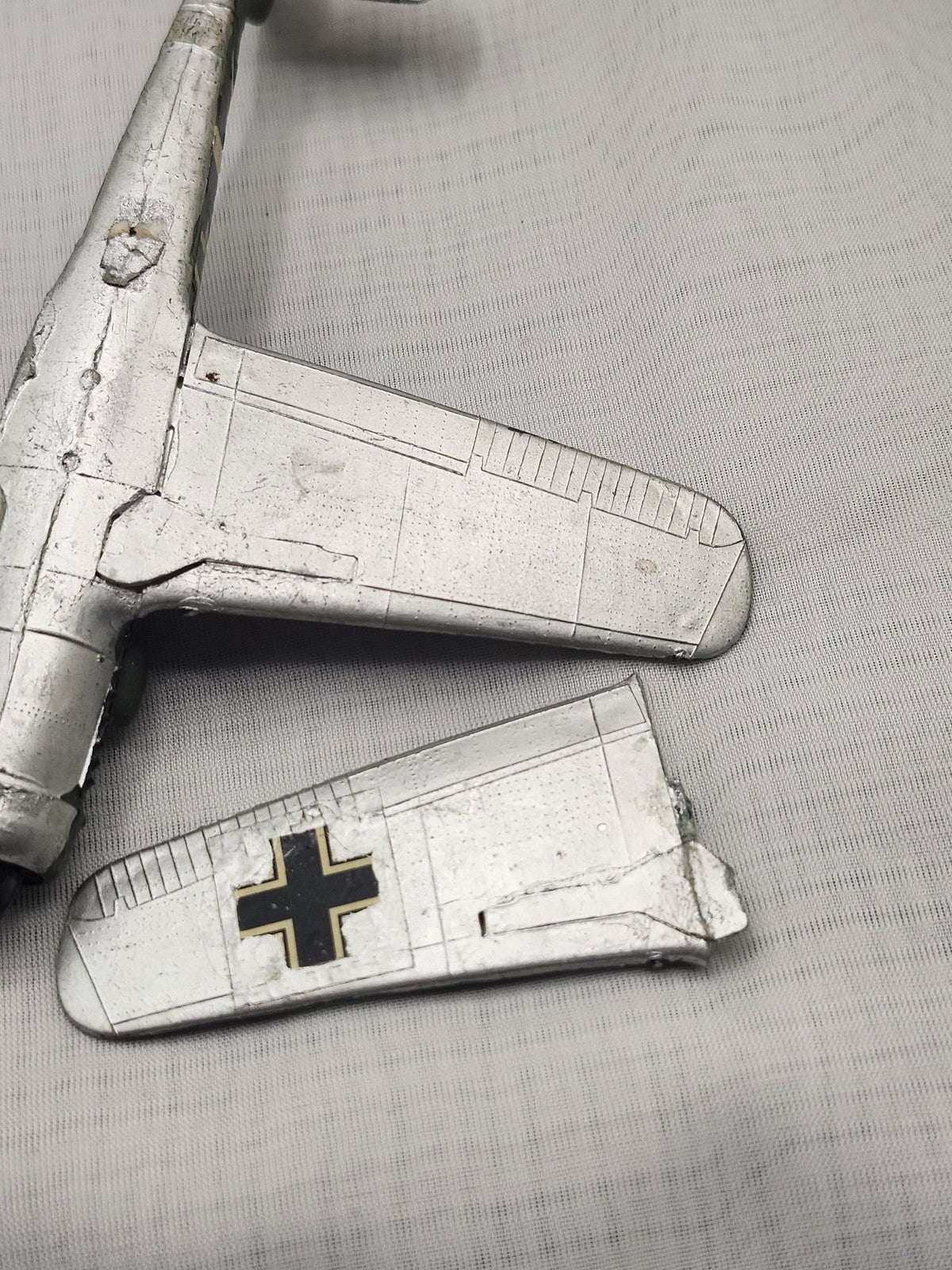 Vintage German WW2 Fighter Plane Diecast Airplane Toy Small Green Parts Repair