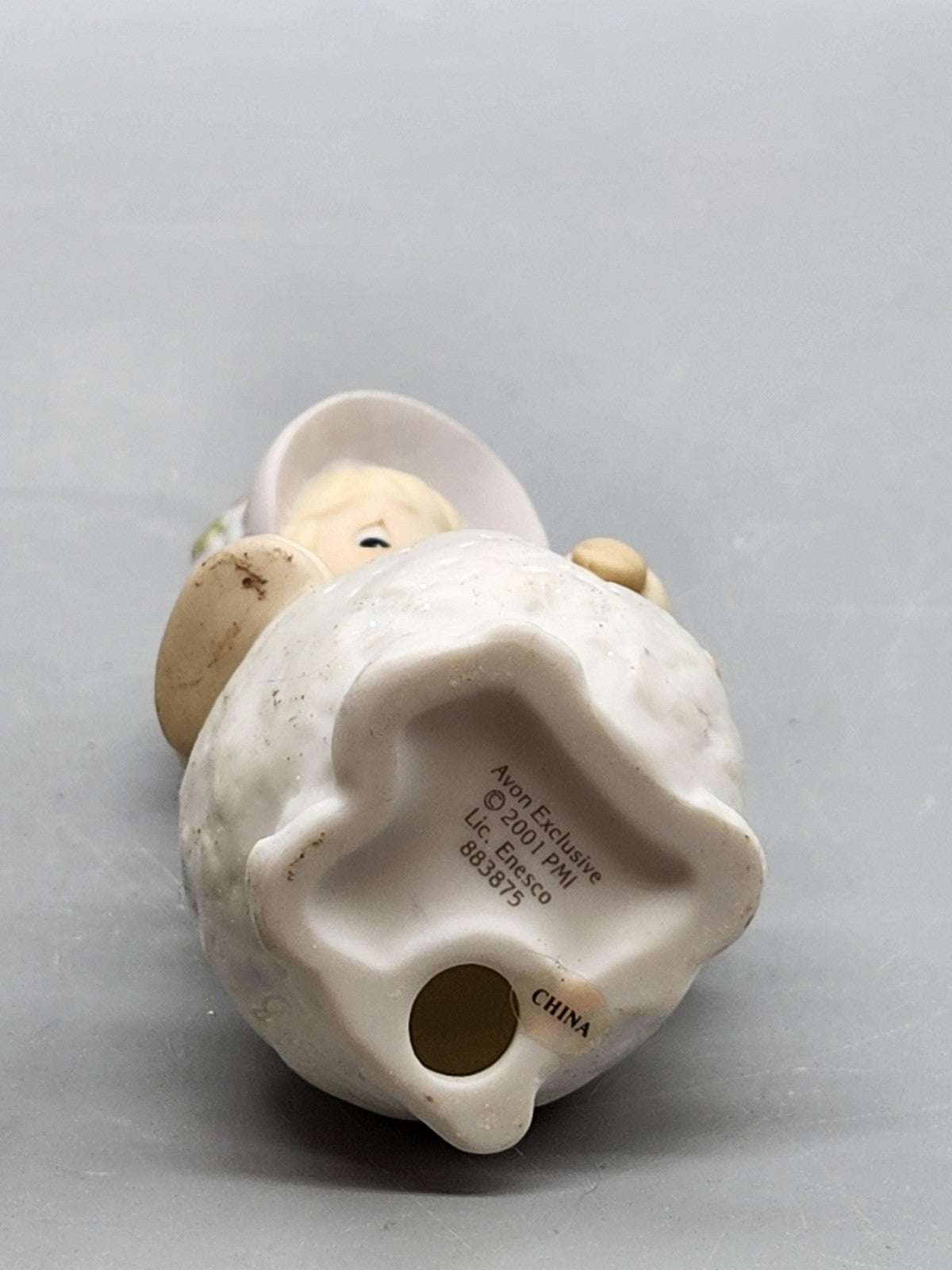 Vintage Precious Moments Dog Snowball Figurine White Glitter Christmas Decor