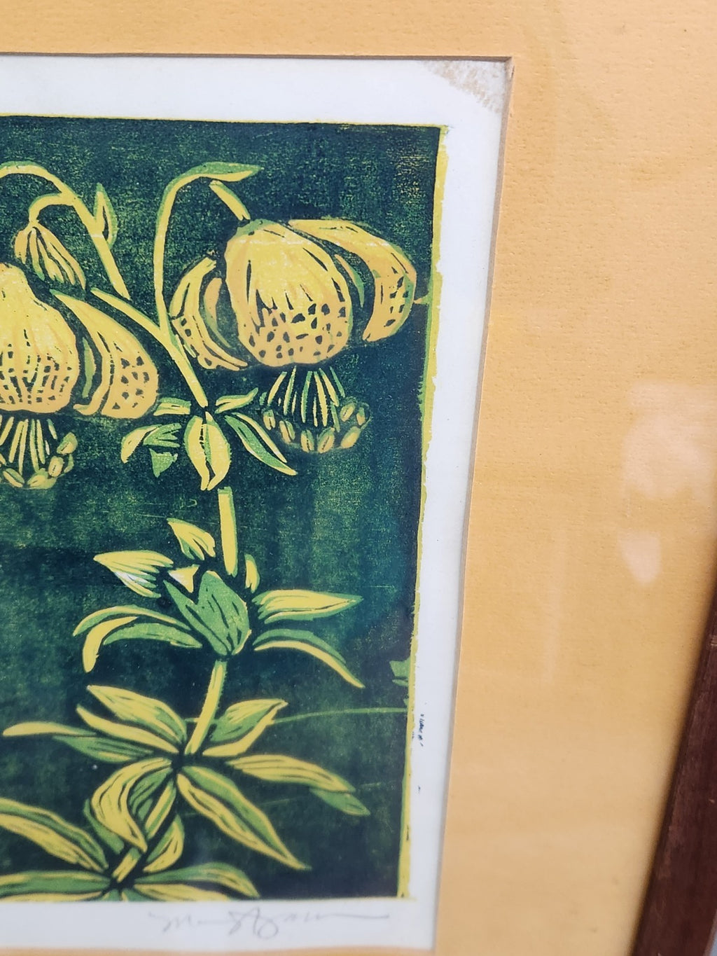 Signed Limited Edition Wood Lilies Print 4/100 Framed Botanical Art 20x17