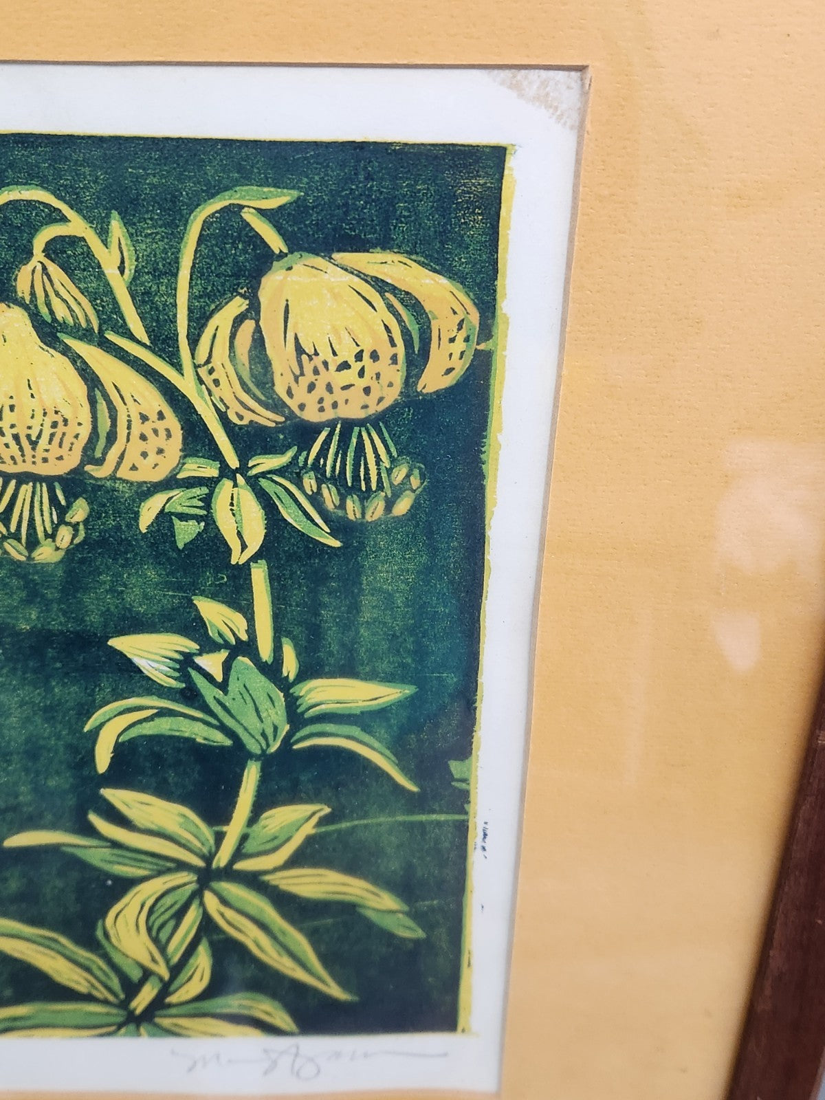 Signed Limited Edition Wood Lilies Print 4/100 Framed Botanical Art 20x17