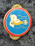 Vintage Military Style Rocket Character Enamel Pin Morale Squadron Jacket Hat Pi